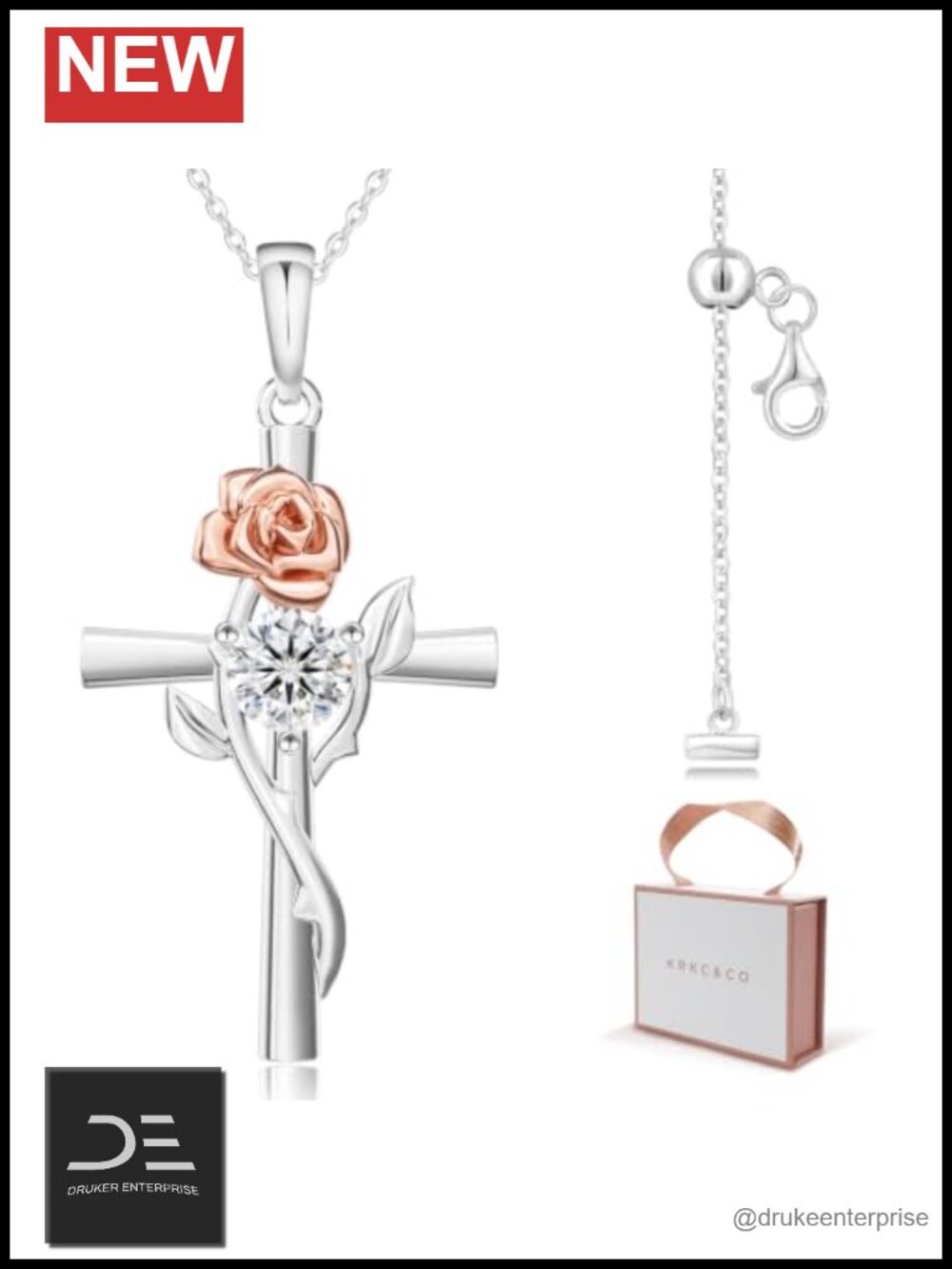 Moissanite Cross Necklace 925 Sterling Silver Hypoallergenic Pendant Gift